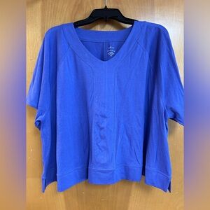 J.Jill Fit Blue V-Neck Activewear Top - Women’s Size Small Petite